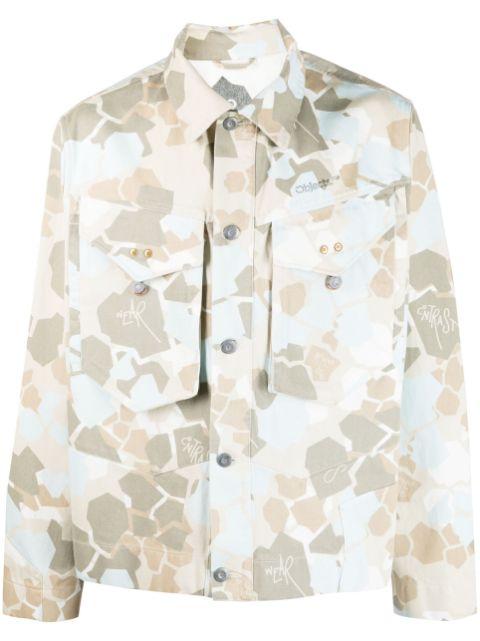 camouflage-pattern denim jacket by OBJECTS IV LIFE