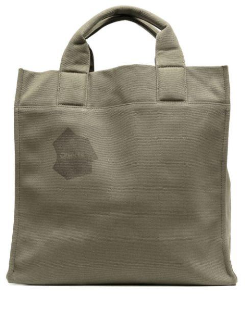 logo-print canvas tote bag by OBJECTS IV LIFE