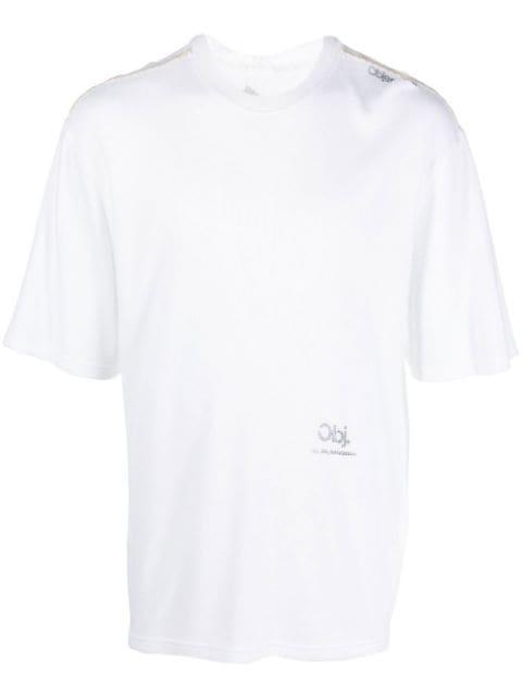 logo-print waffle-knit T-shirt by OBJECTS IV LIFE