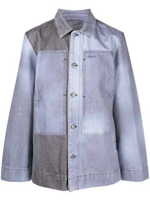 two-tone denim shirt jacket by OBJECTS IV LIFE