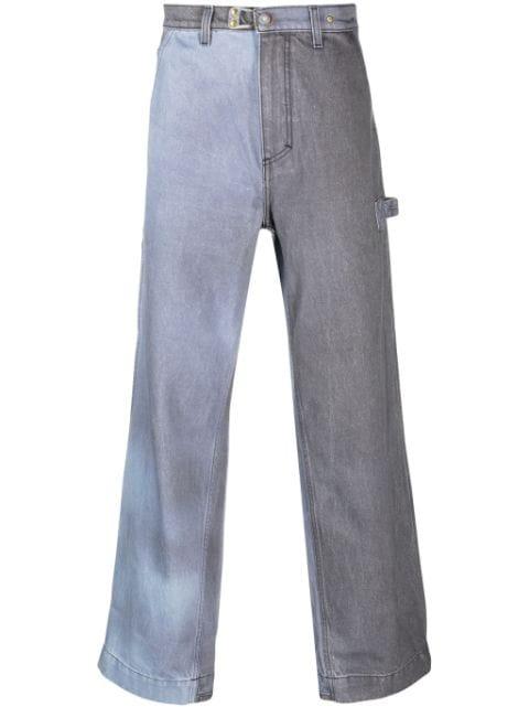 two-tone wide-leg jeans by OBJECTS IV LIFE
