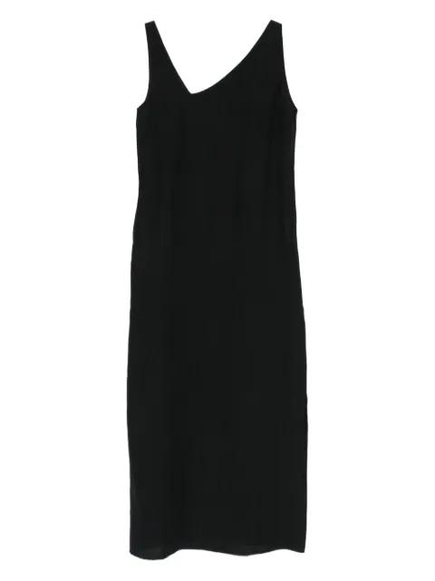 asymmetric-neck midi dress by OCCLEUS