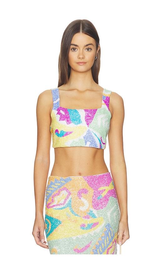 Oceanus Azure Coord Top in Yellow,Pink by OCEANUS