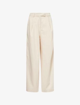 High-Rise Wide-Leg Cotton-Blend Trousers by ODD MUSE