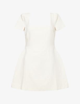 Square-Neck Woven Mini Dress by ODD MUSE