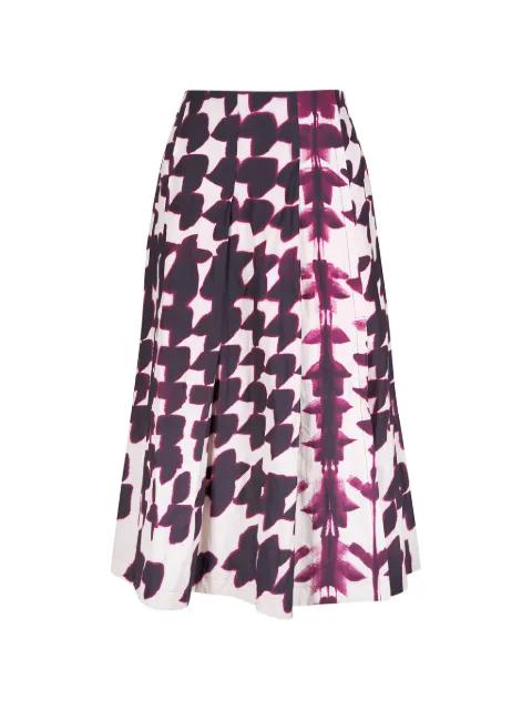 abstract-print pleated skirt by ODEEH