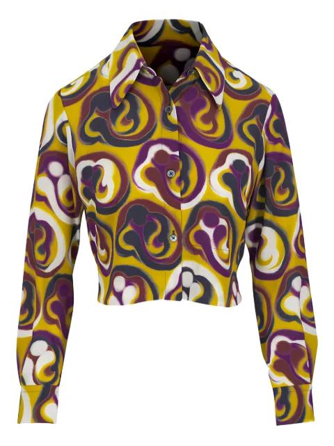 collared patterned shirt by ODEEH