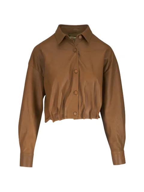 pleated leather jacket by ODEEH