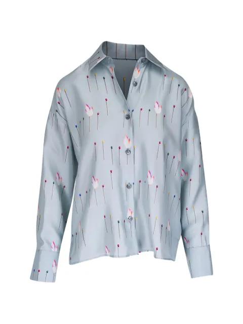 printed silk shirt by ODEEH