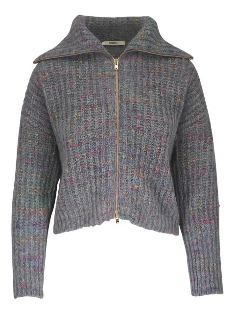 zip collar cardigan by ODEEH