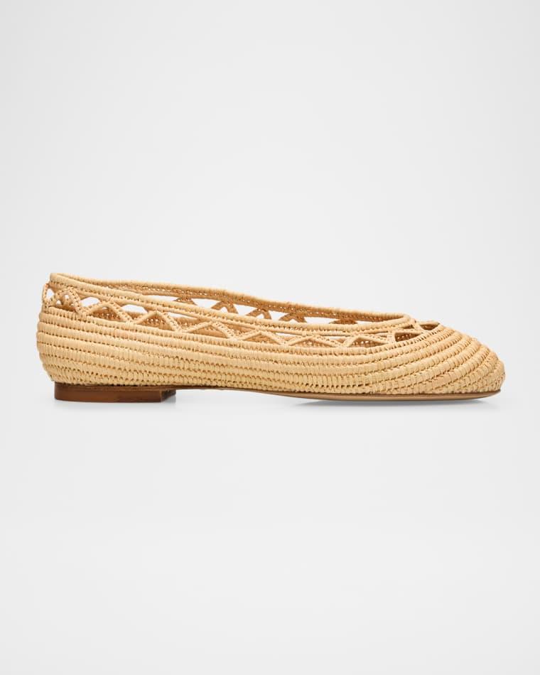 Bea Raffia Ballerina Flats by ODISSI