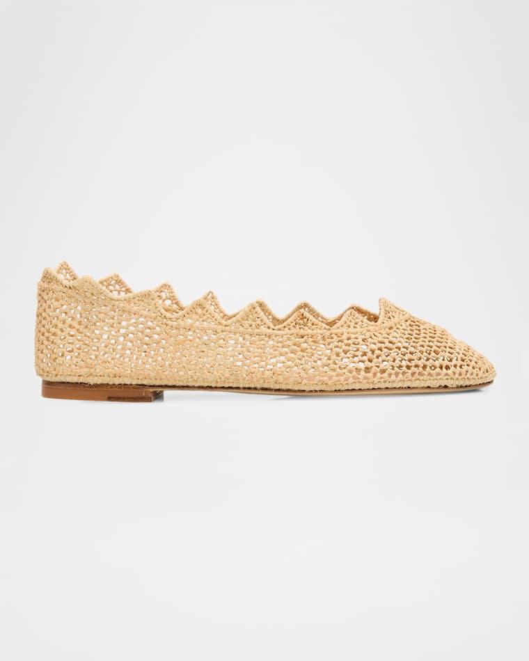 Harper Raffia Ballerina Flats by ODISSI