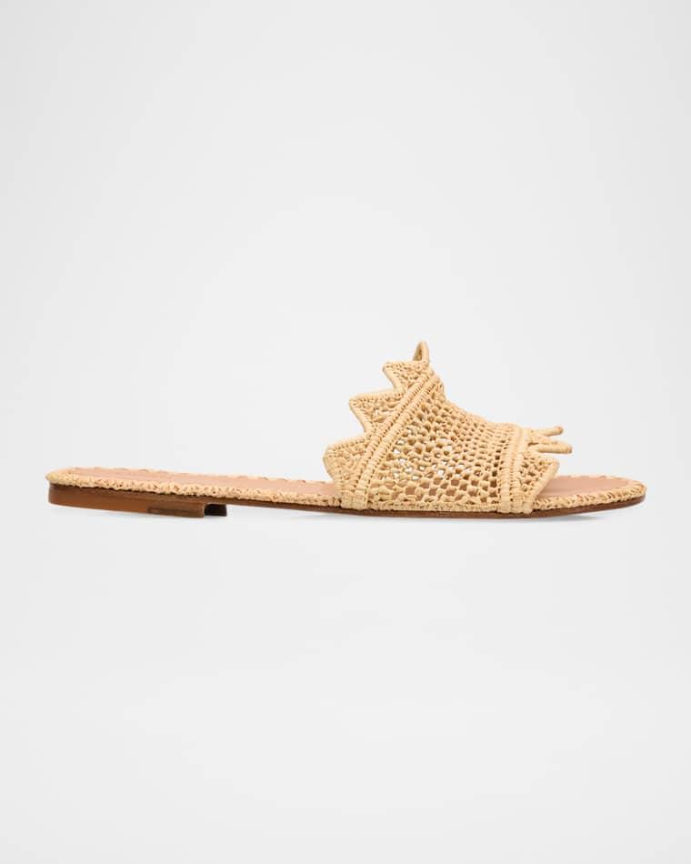 Lucia Raffia Slide Sandals by ODISSI