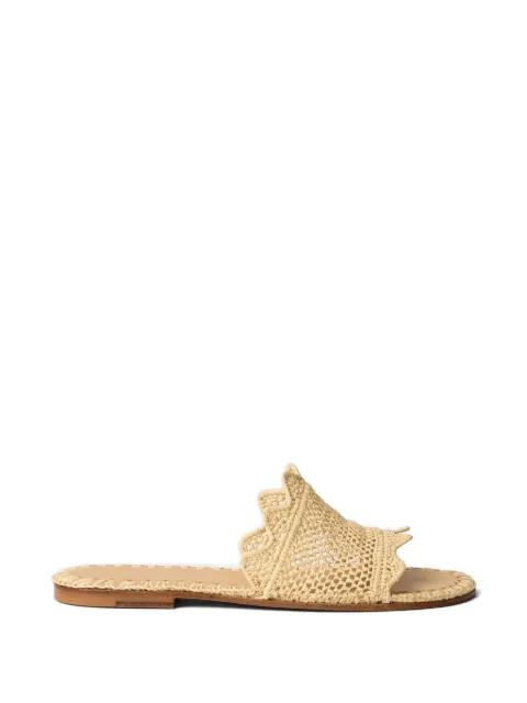 Lucia scalloped raffia sandals by ODISSI