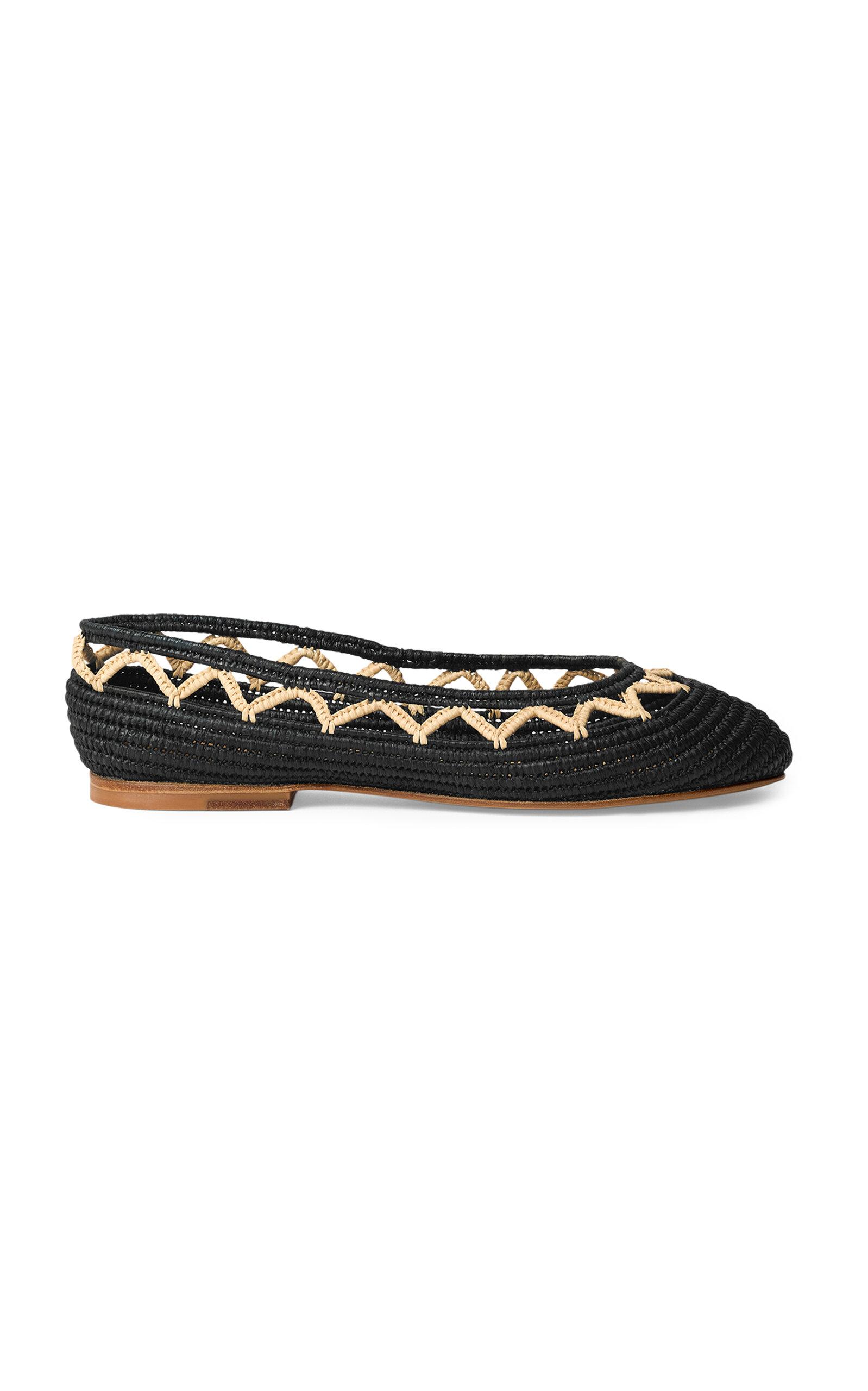 Odissi Bea Rafia Ballet Flats - Moda Operandi by ODISSI