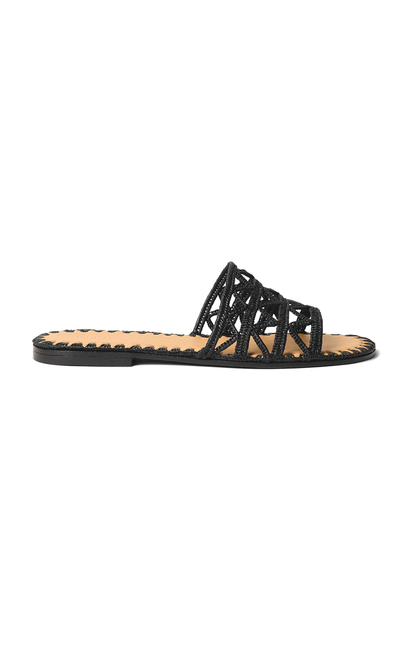 Odissi Evie Rafia Sandals - Moda Operandi by ODISSI