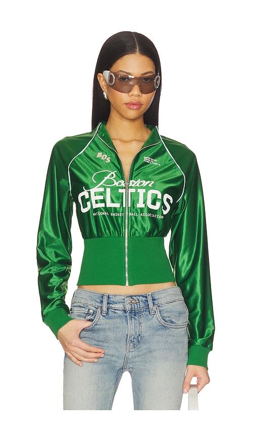Off Season Boston Celtics Cropped Track Jacket in Green by OFF SEASON