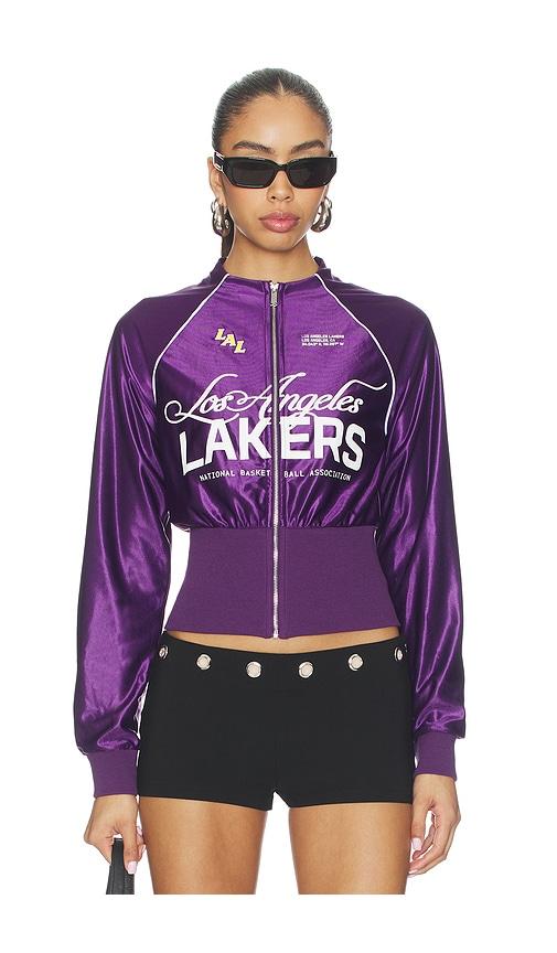 Off Season LA Lakers Cropped Track Jacket in Purple by OFF SEASON