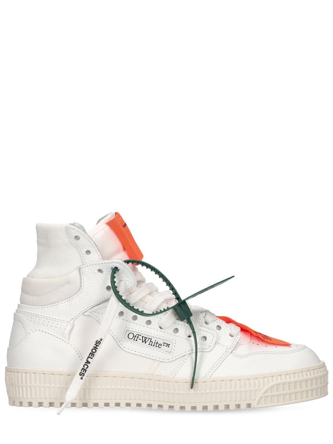 3.0 Off Court Leather High Top Sneakers by OFF-WHITE