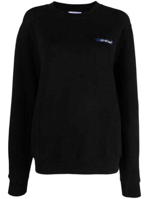 Arrows floral-embroidered cotton sweatshirt by OFF-WHITE