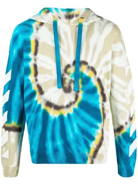 Arrows-motif tie-dye hoodie by OFF-WHITE