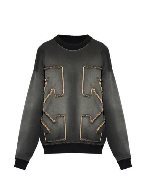 Arrows-patch frayed sweater by OFF-WHITE