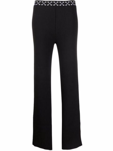 Arrows-waistband ribbed trousers by OFF-WHITE