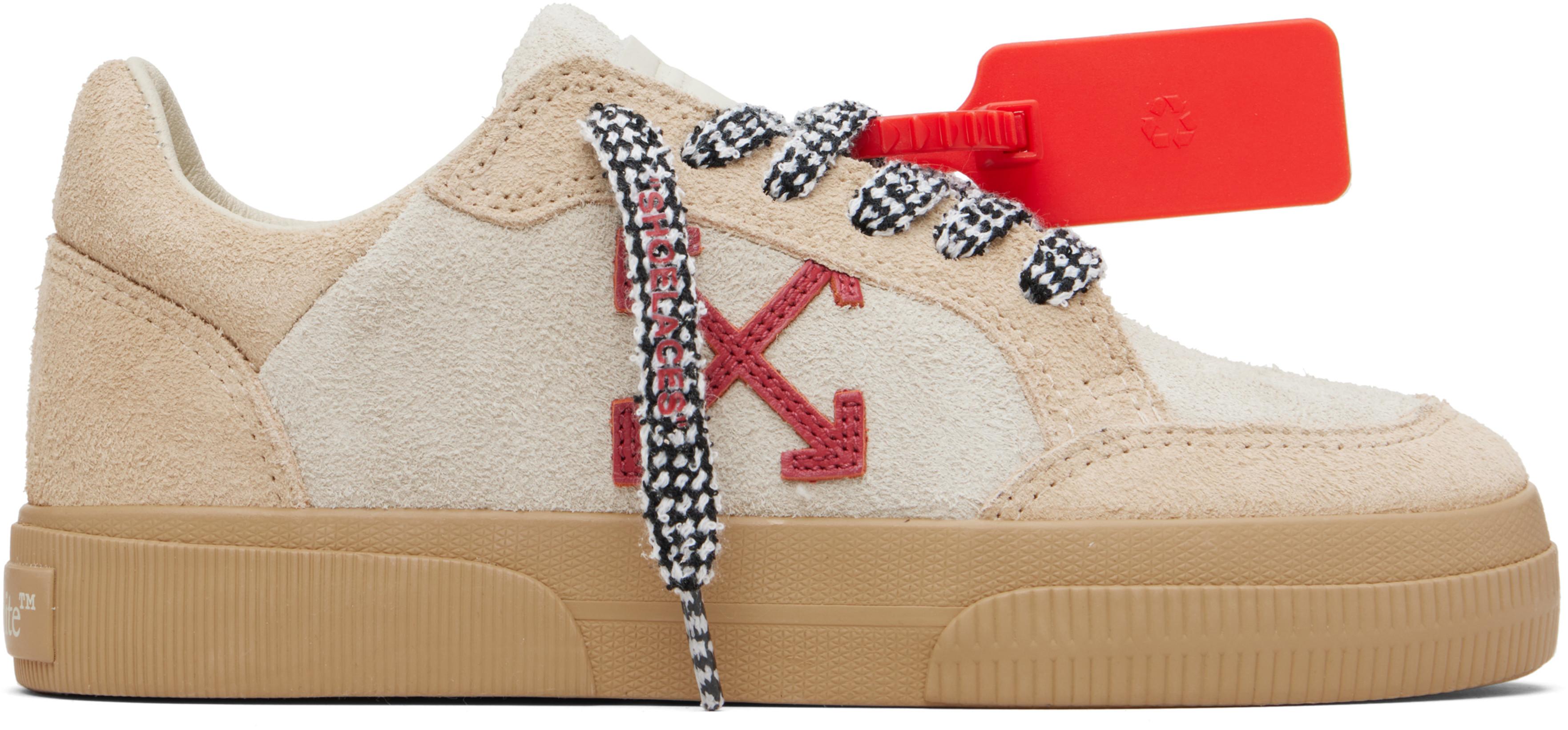 Beige Vulcanized Low Suede Sneakers by OFF-WHITE