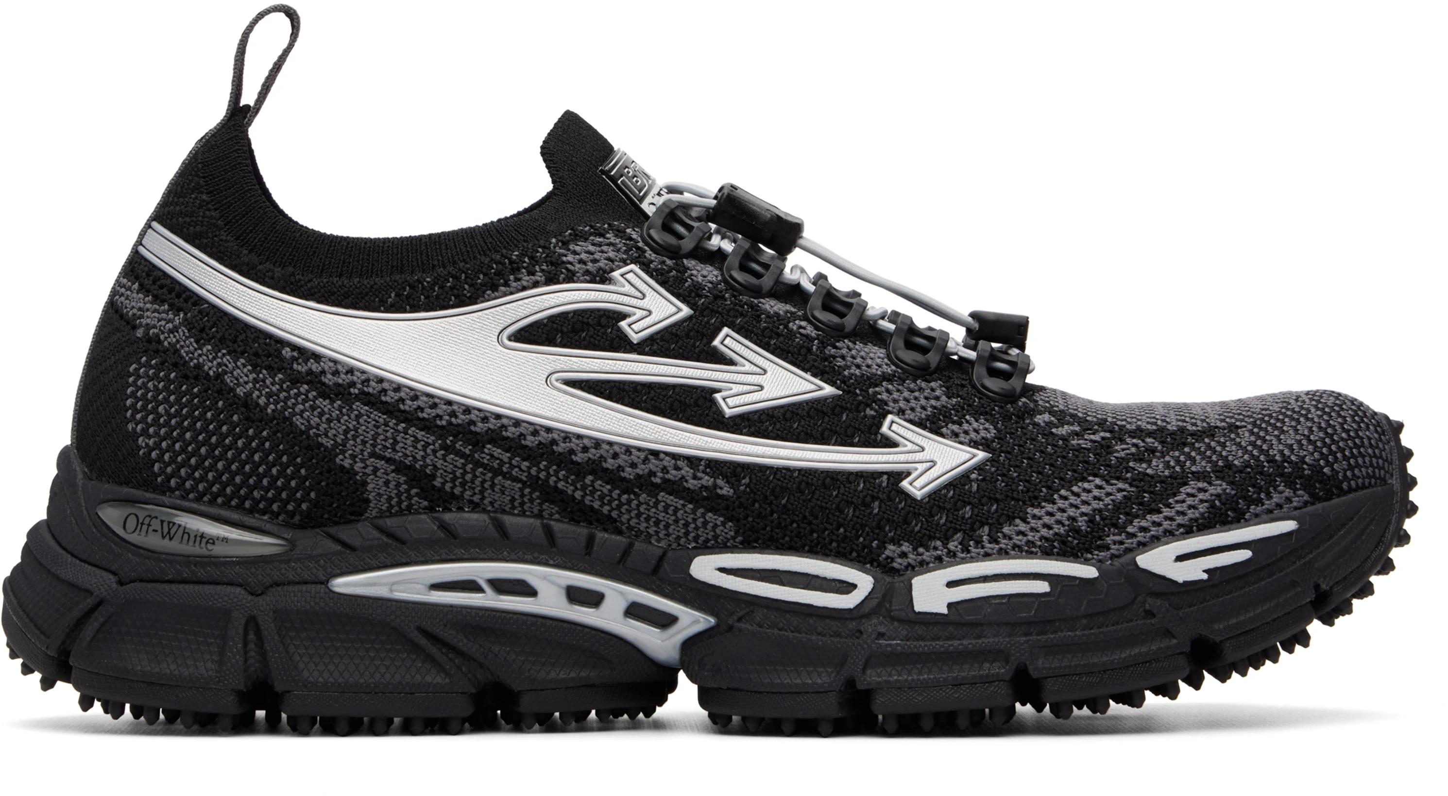 Black 'Be Right Back' Knit Sneakers by OFF-WHITE