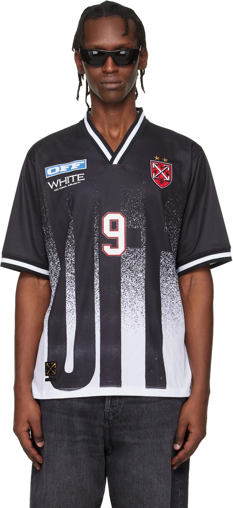 Black Big 'Off' Gradient Soccer Jersey by OFF-WHITE