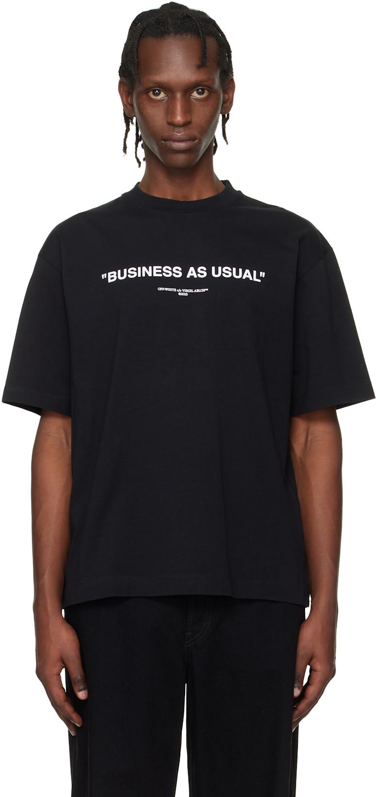 Black 'Business' Quote Skate T-shirt by OFF-WHITE