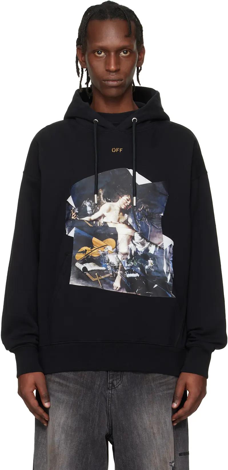 Black Cupid Paper Skate Hoodie by OFF-WHITE