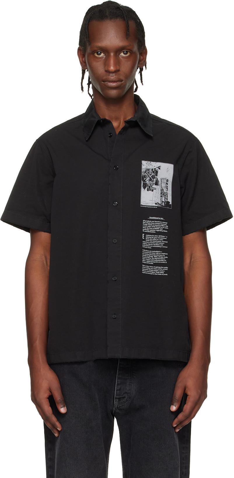 Black Emblem Poplin Slim Bowling Shirt by OFF-WHITE
