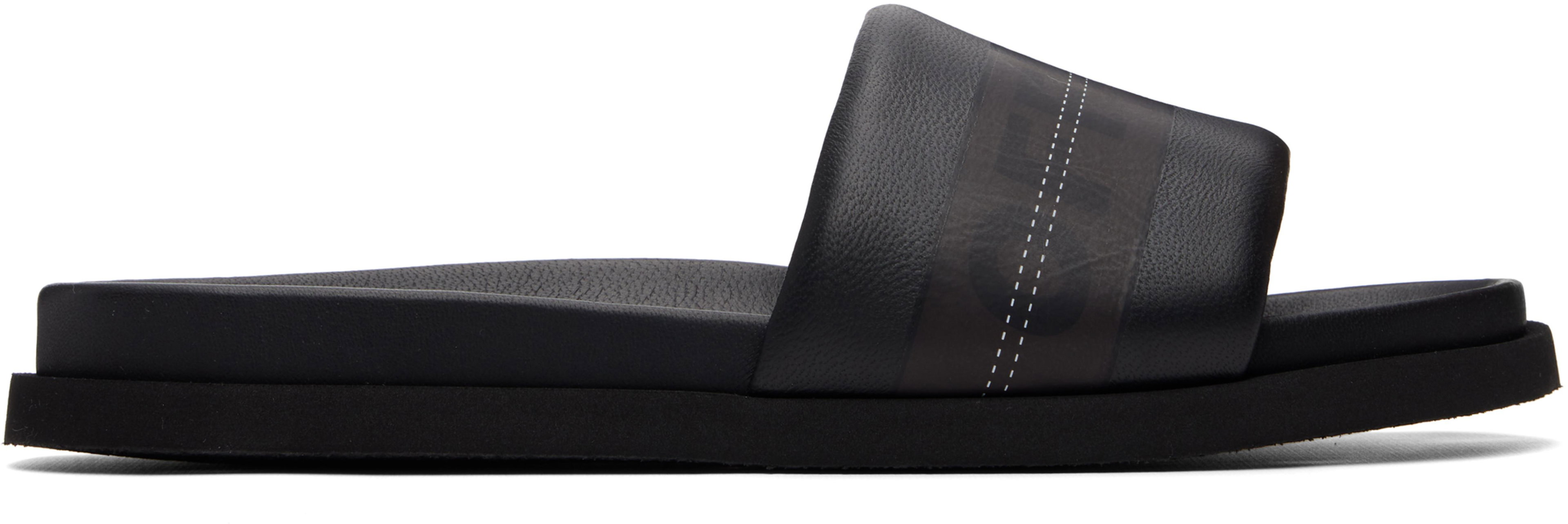 Black Industrial Belt Slider Sandals by OFF-WHITE