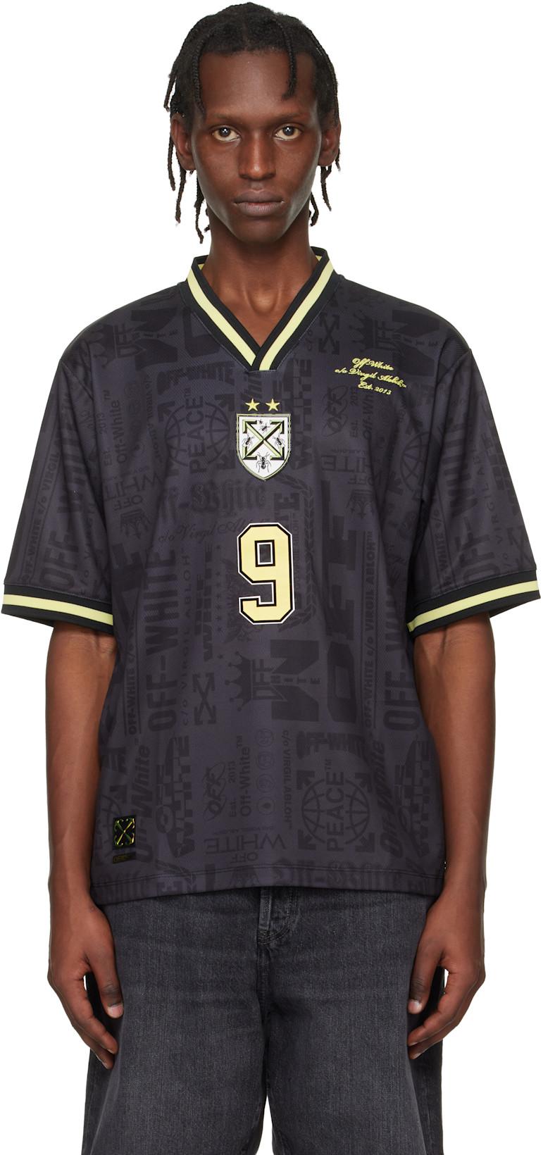 Black Multilogo Soccer Jersey by OFF-WHITE