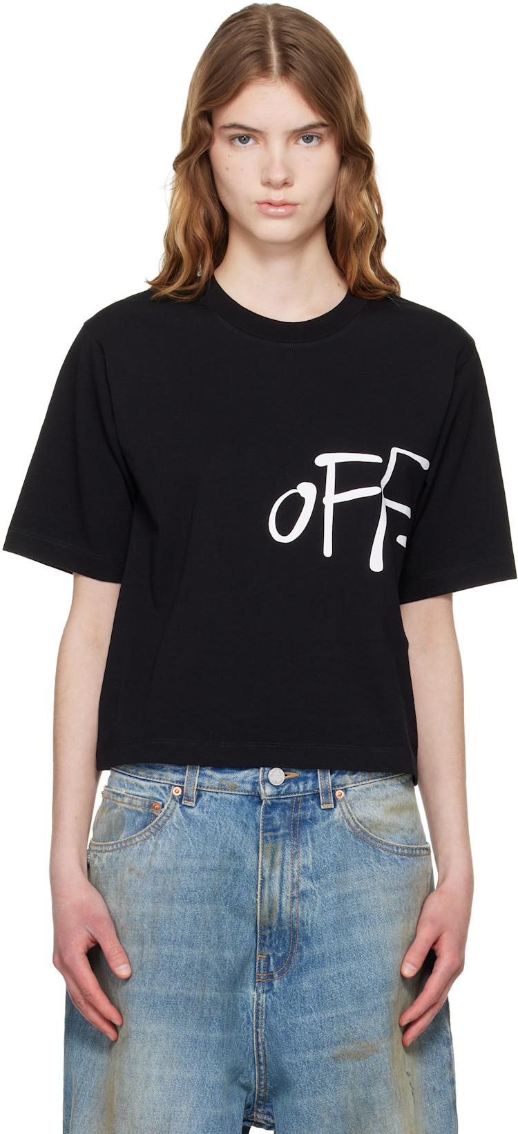 Black 'Off-White' Shared Logo Boxy T-shirt by OFF-WHITE