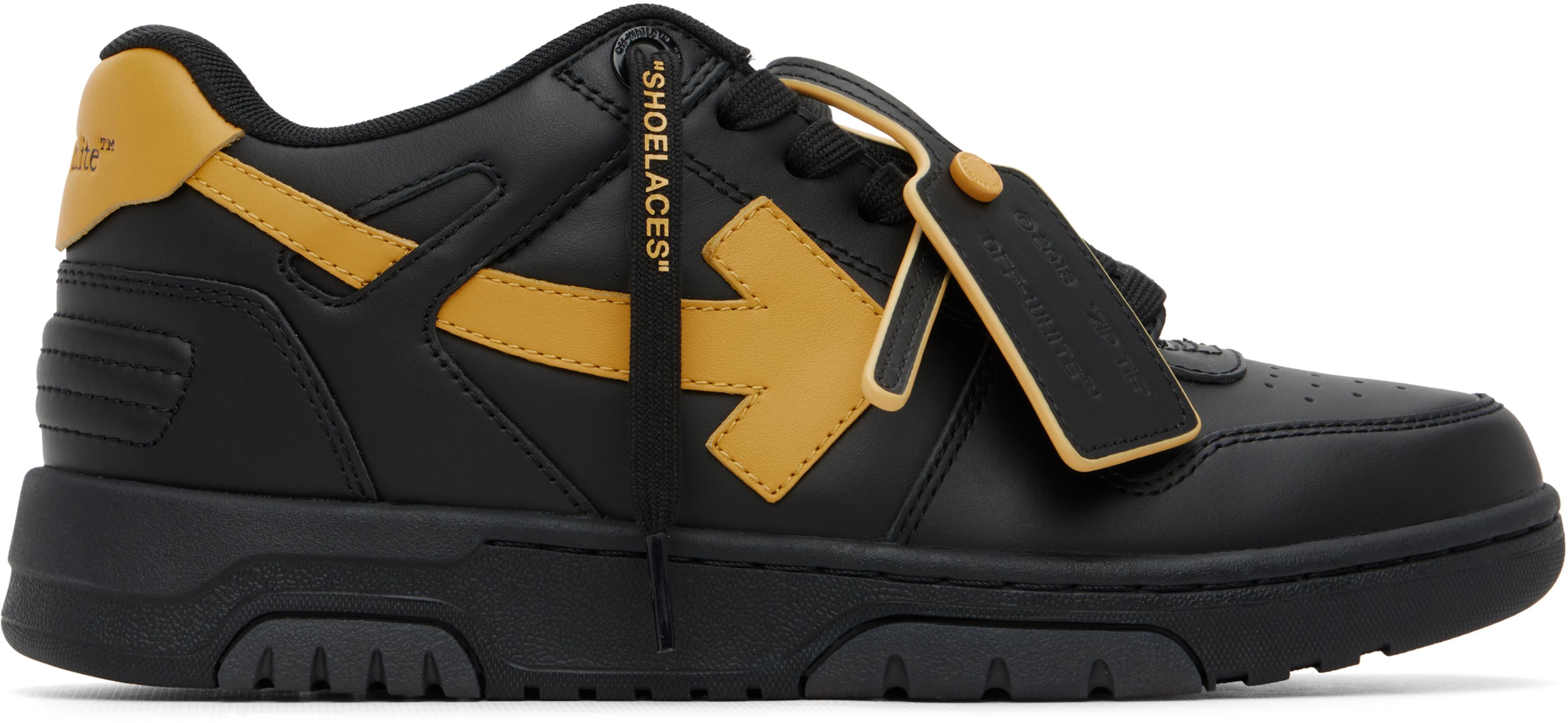 Black 'Out Of Office' Calf Leather Sneakers by OFF-WHITE