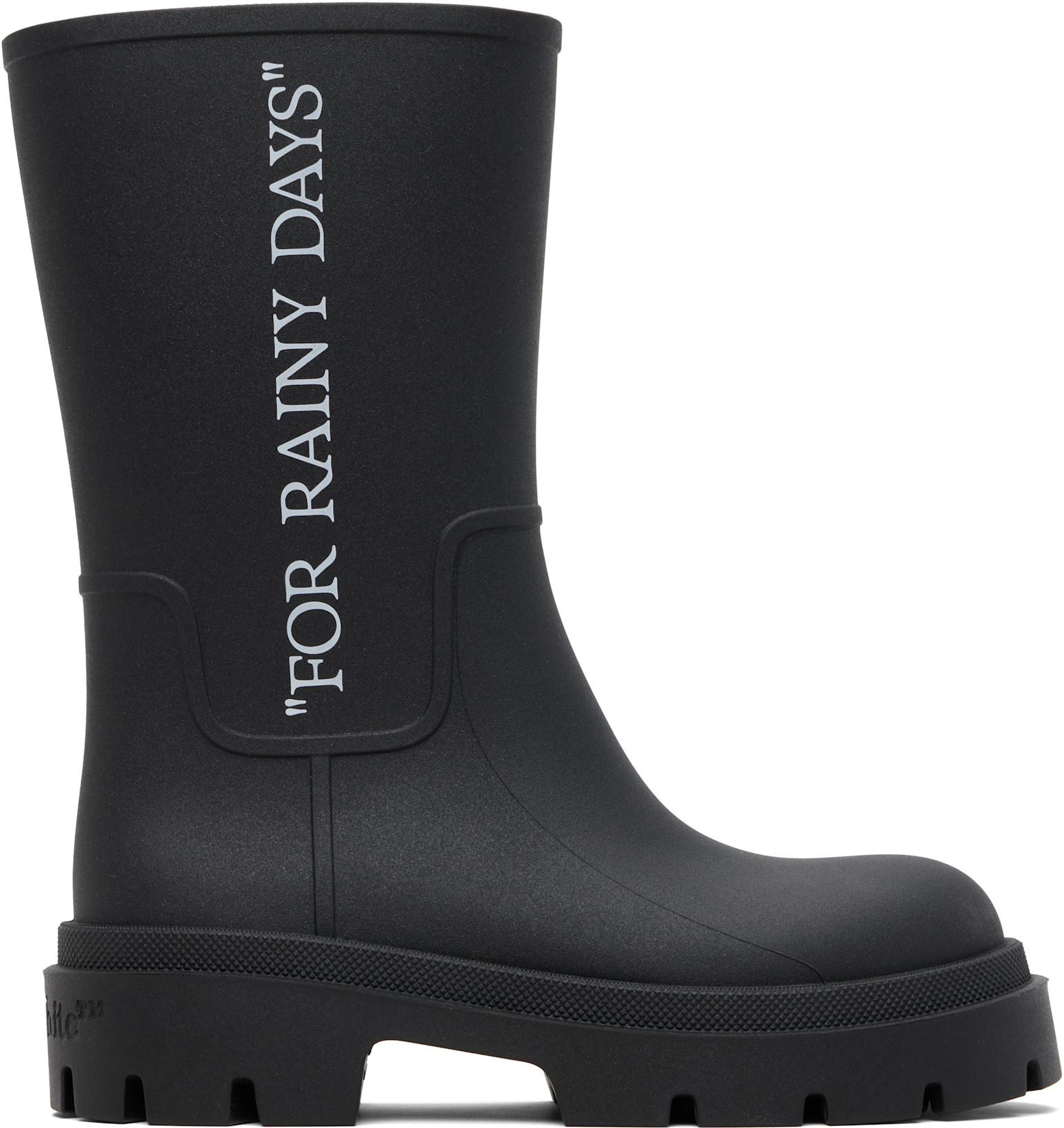Black Reboot 'Rainy Days' Boots by OFF-WHITE