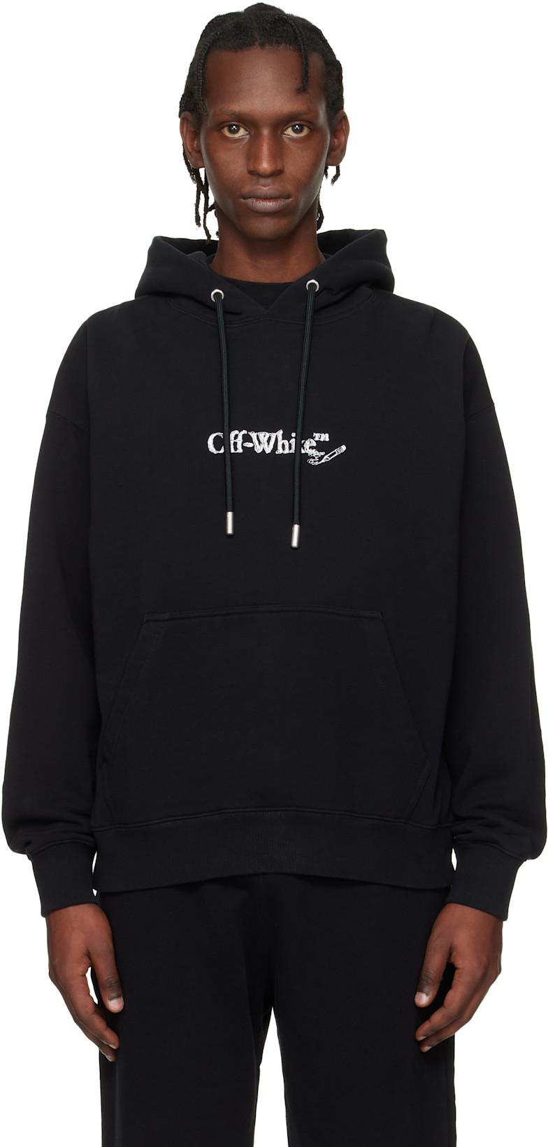 Black Scribble Arrow Skate Hoodie by OFF-WHITE