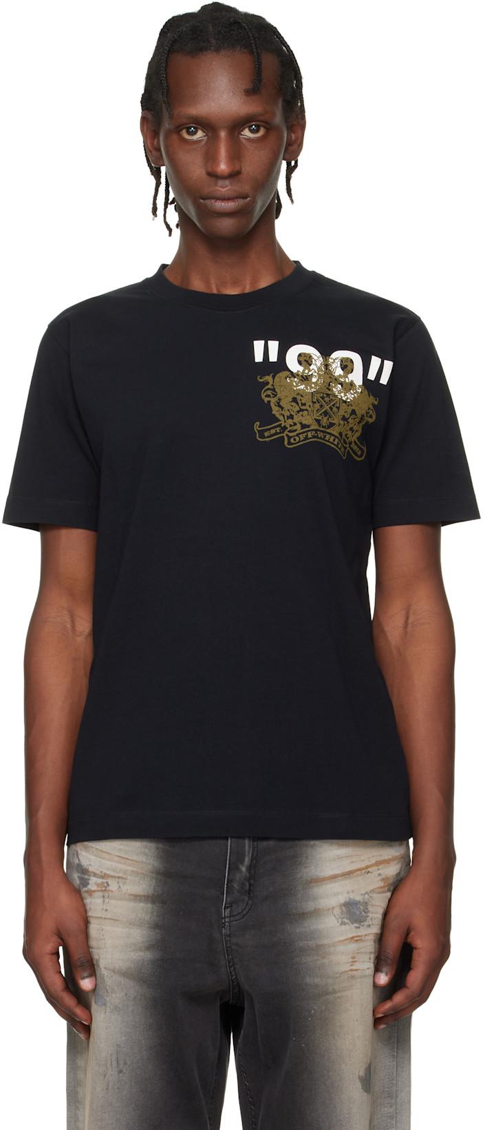 Black Spray Stamp Slim T-shirt by OFF-WHITE