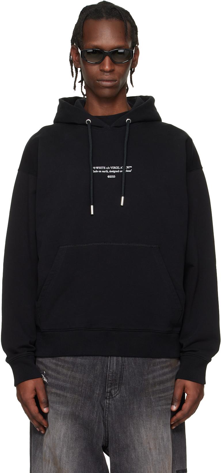Black Statement Skate Hoodie by OFF-WHITE