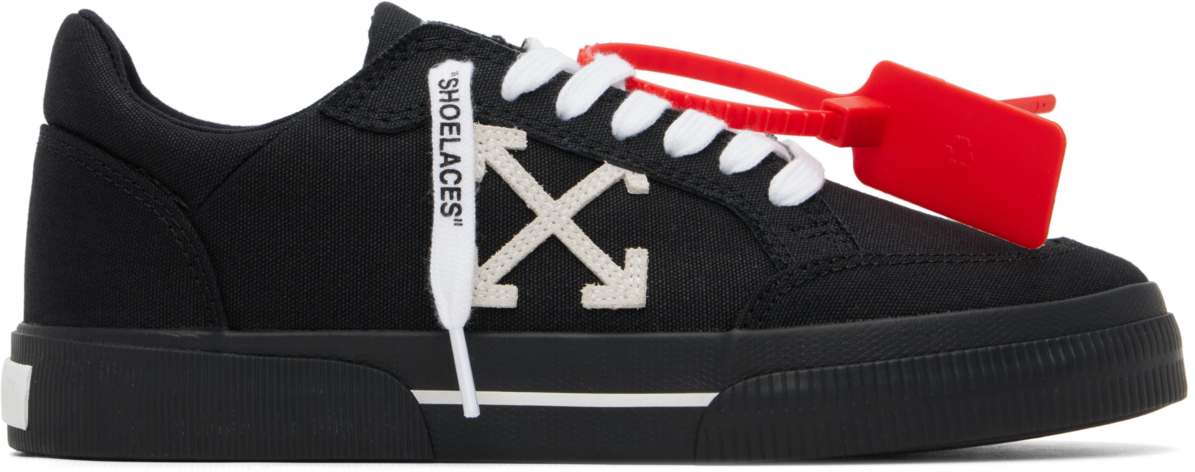 Black Vulcanized Low Canvas Sneakers by OFF-WHITE