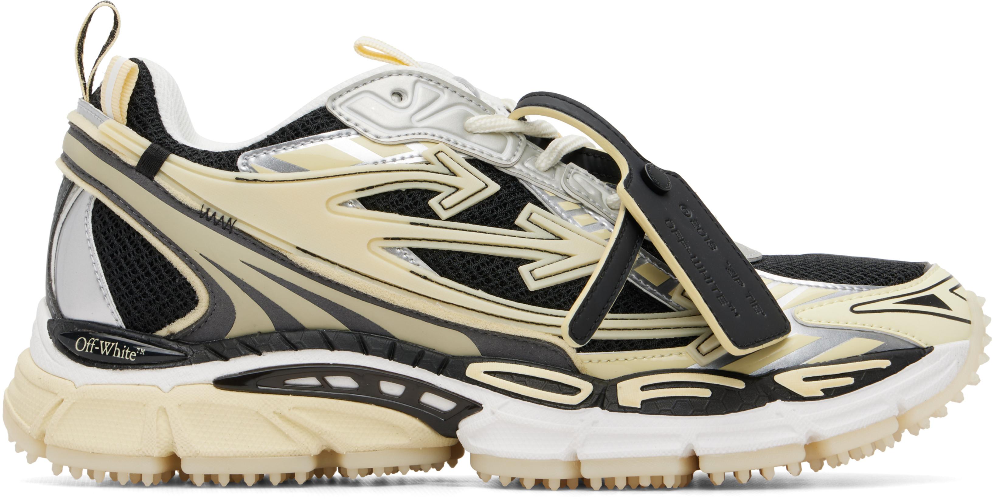 Black & Beige 'Be Right Back' Glow-In-The-Dark Sneakers by OFF-WHITE