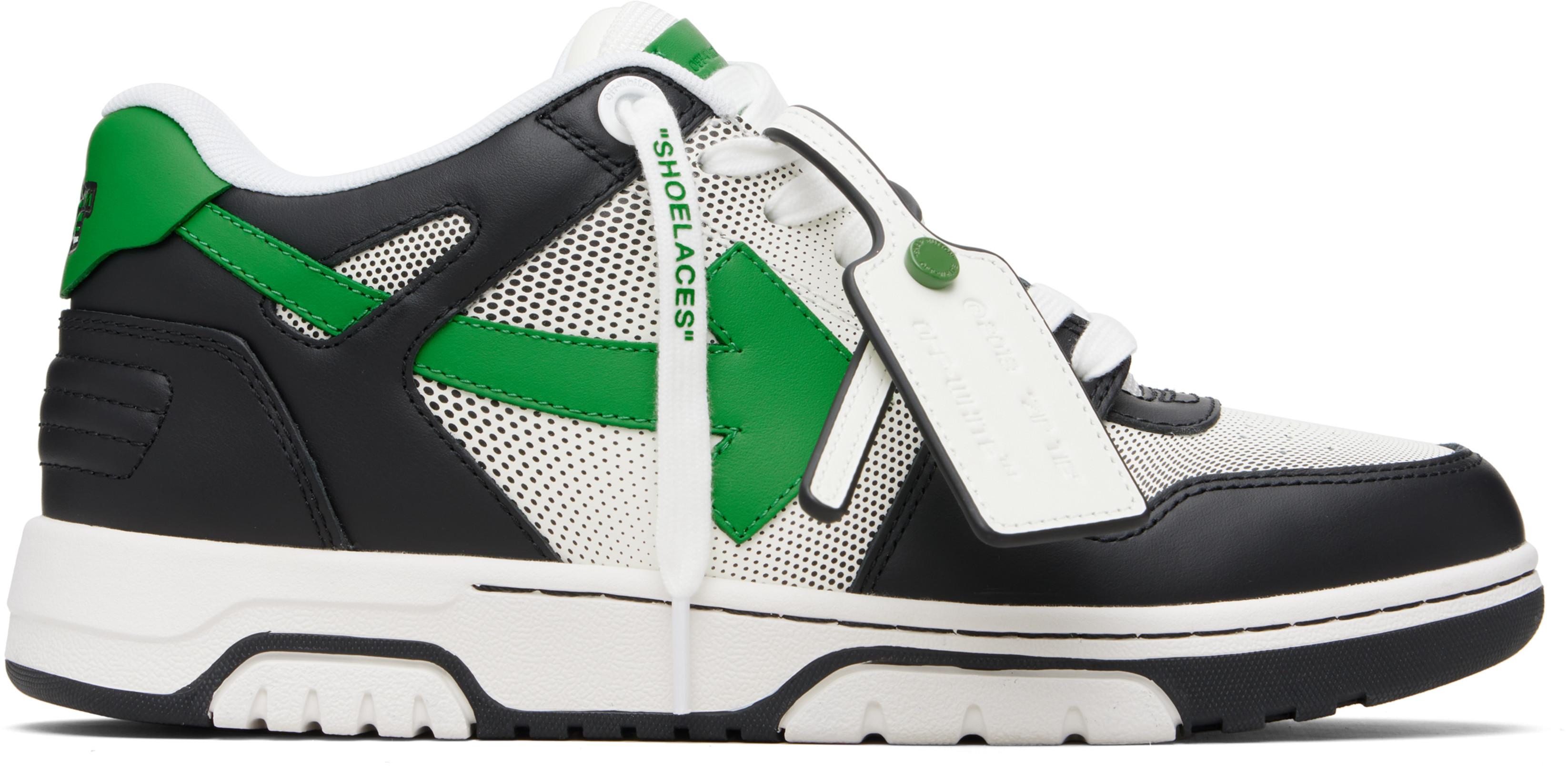 Black & Green 'Out Of Office' Calf Gradient Sneakers by OFF-WHITE