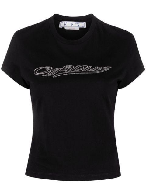 Bling logo-print short-sleeve T-shirt by OFF-WHITE