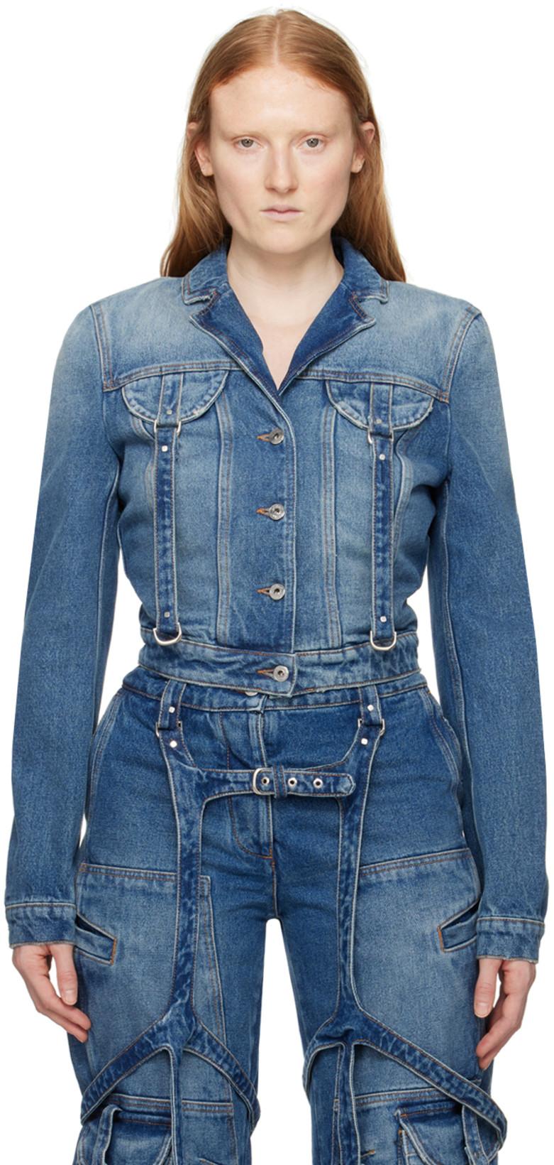 Blue Cargo Denim Jacket by OFF-WHITE