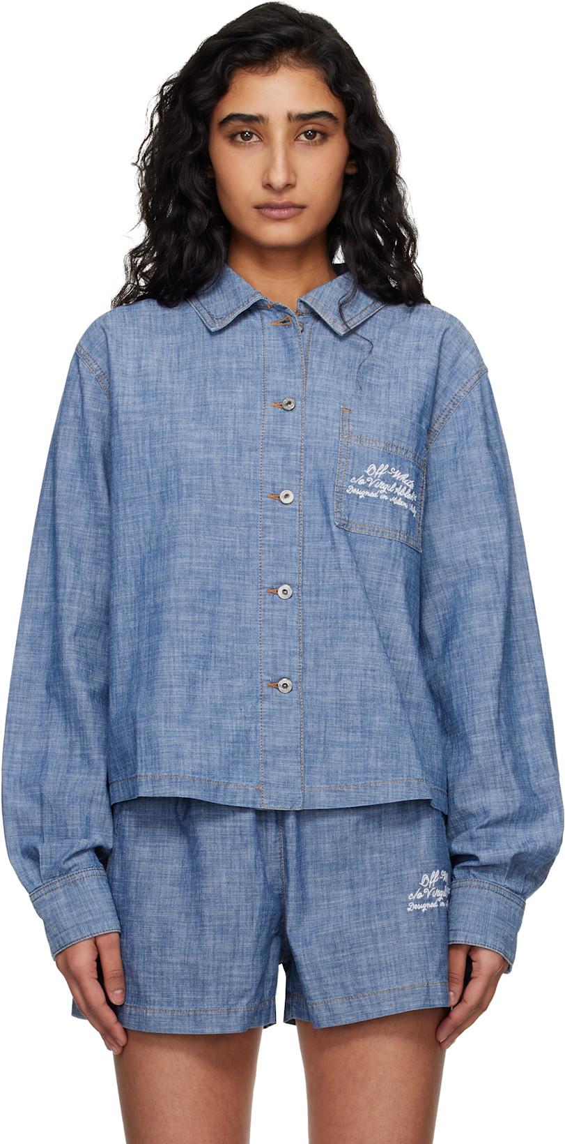 Blue Chambray Pajama Shirt by OFF-WHITE