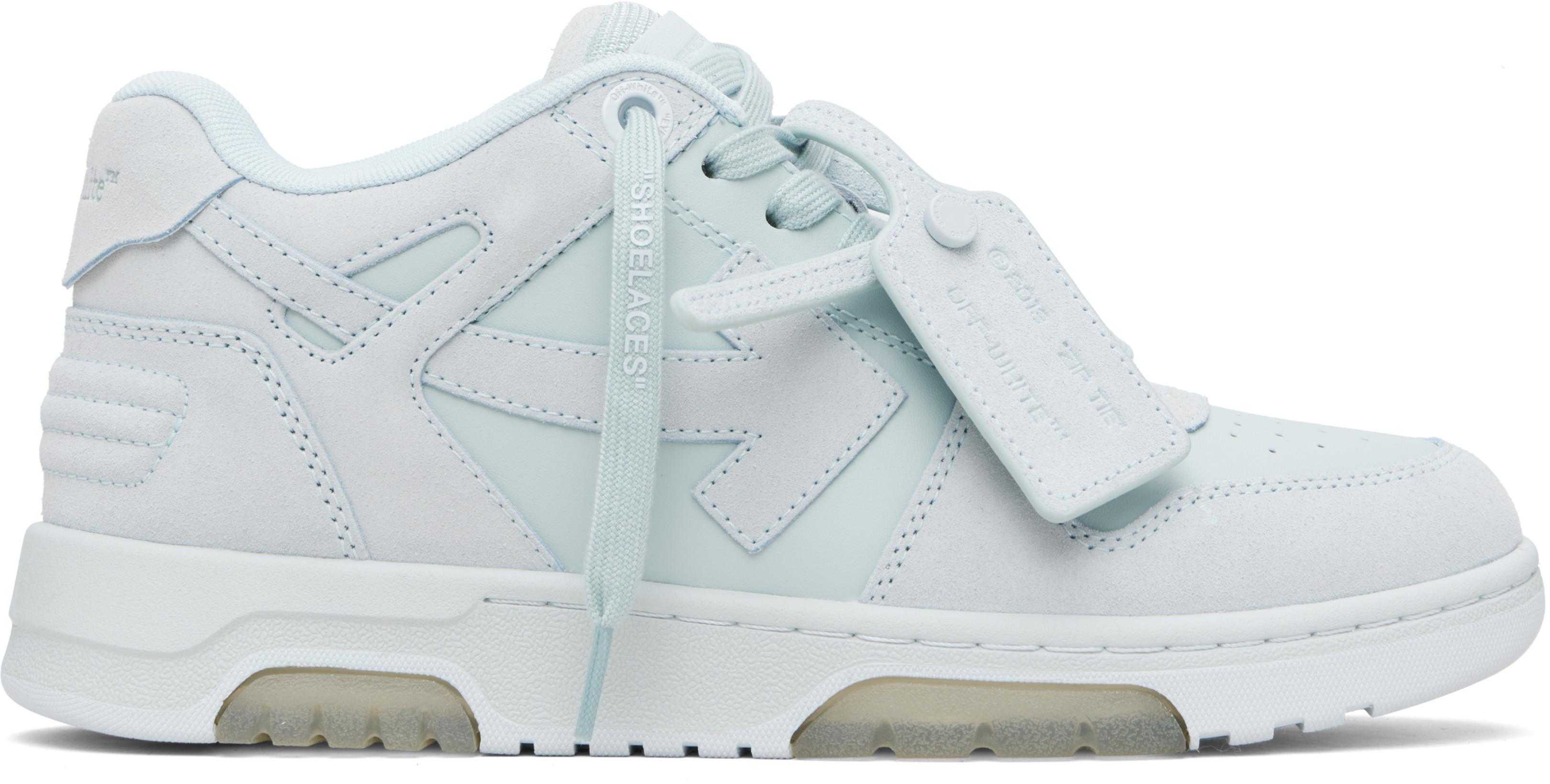 Blue 'Out Of Office' Calf & Suede Sneakers by OFF-WHITE