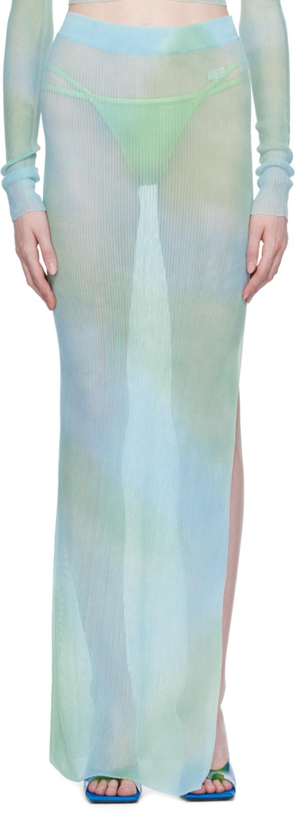 Blue Tie-Dye Midi Skirt by OFF-WHITE
