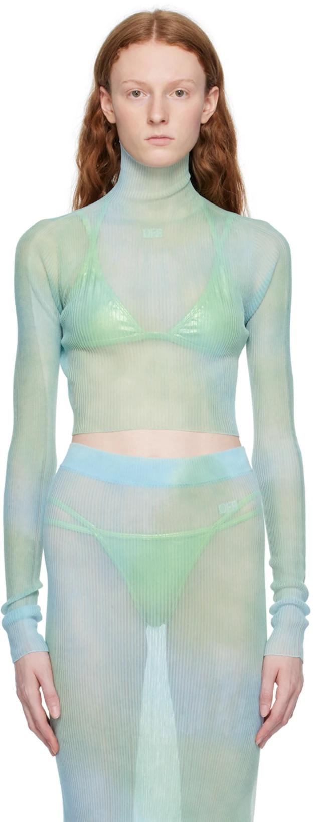 Blue Tie-Dye Turtleneck by OFF-WHITE